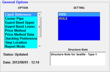 General Options panel